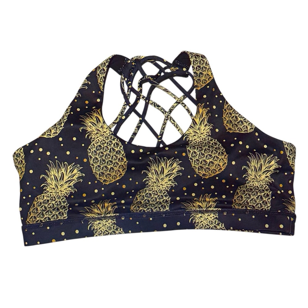 Constantly Varied Gear Sports Bra Cage Back Pineapple Design Size‎ XL